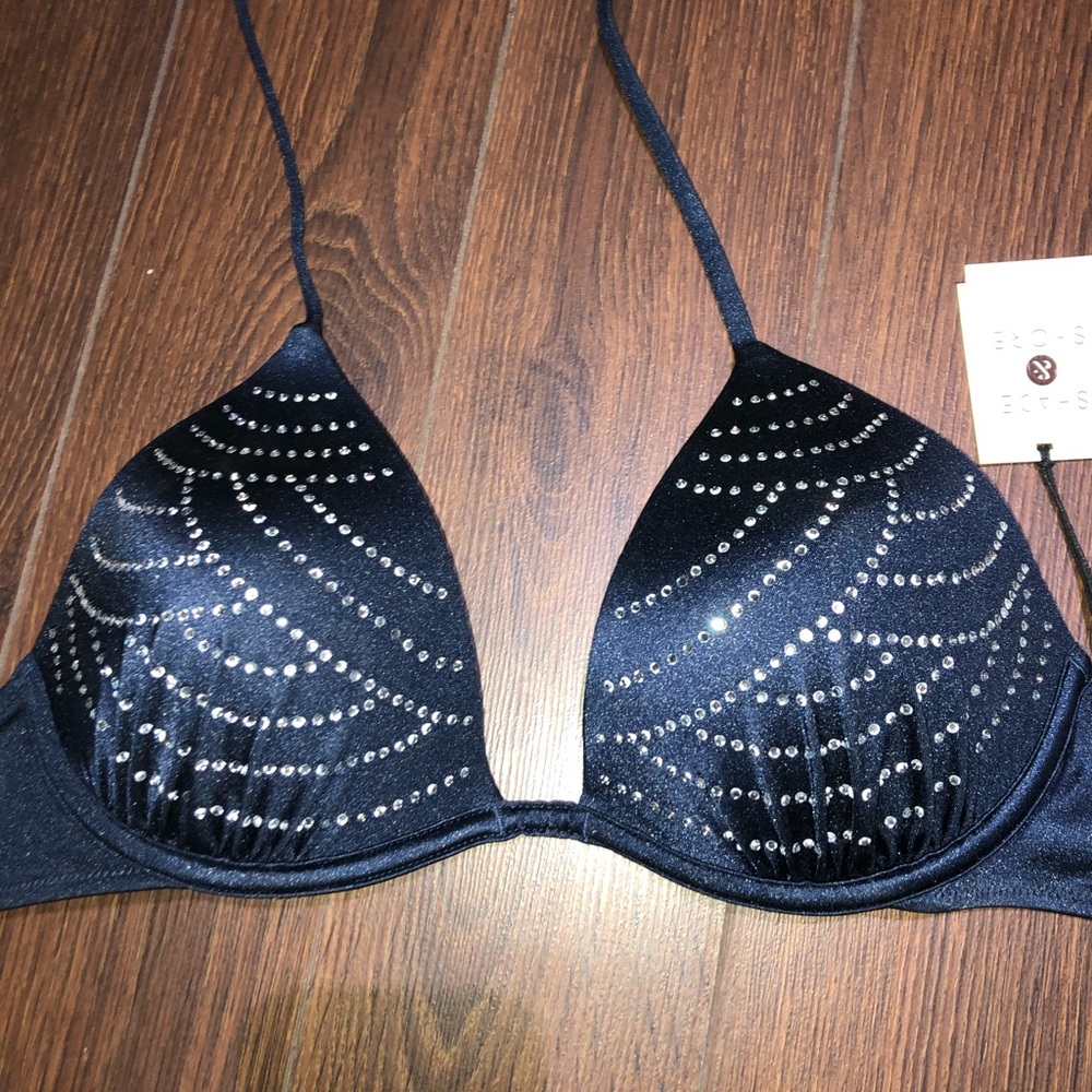 NWT Shade & Shore Rhinestone Pacifica Navy Bikini